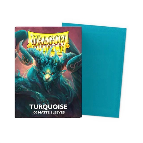 Dragon Shield - Matte Turquoise Sleeves - Standard Sleeves (100 stk) - Plastiklommer